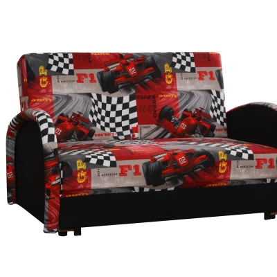 Dětská dvoumístná pohovka DAJKA - černá / červená