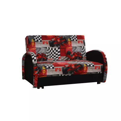 Dětská dvoumístná pohovka DAJKA - černá / červená