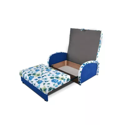 Dětská dvoumístná pohovka DAJKA - modrá / bílá