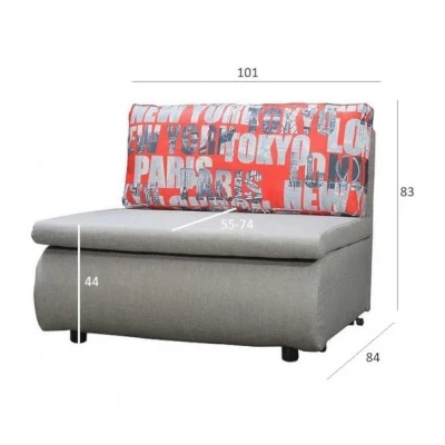 Dětská pohovka DALIDA - šedá / červená