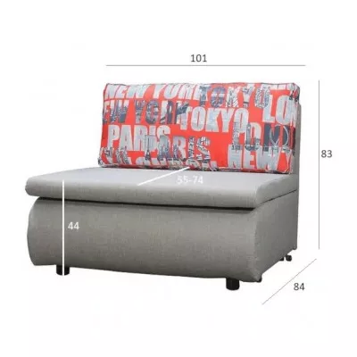 Dětská pohovka DALIDA - šedá / červená