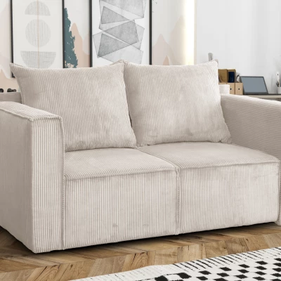 Rozkládací dvoumístná pohovka ANNEKA - krémová