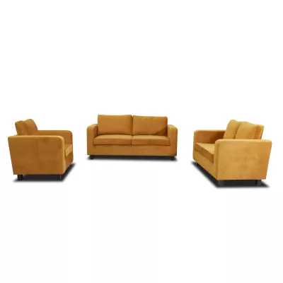 Čalouněná trojmístná pohovka CRISTALINA - žlutá