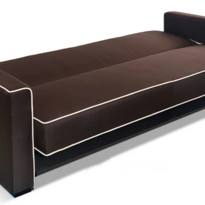 Rozkládací pohovka SALOMENA - tmavě hnědá / béžová