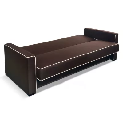 Rozkládací pohovka SALOMENA - tmavě hnědá / béžová