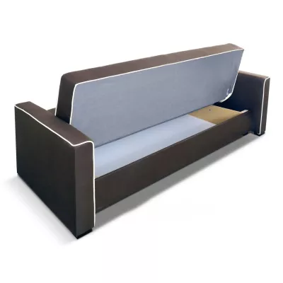 Rozkládací pohovka SALOMENA - tmavě hnědá / béžová