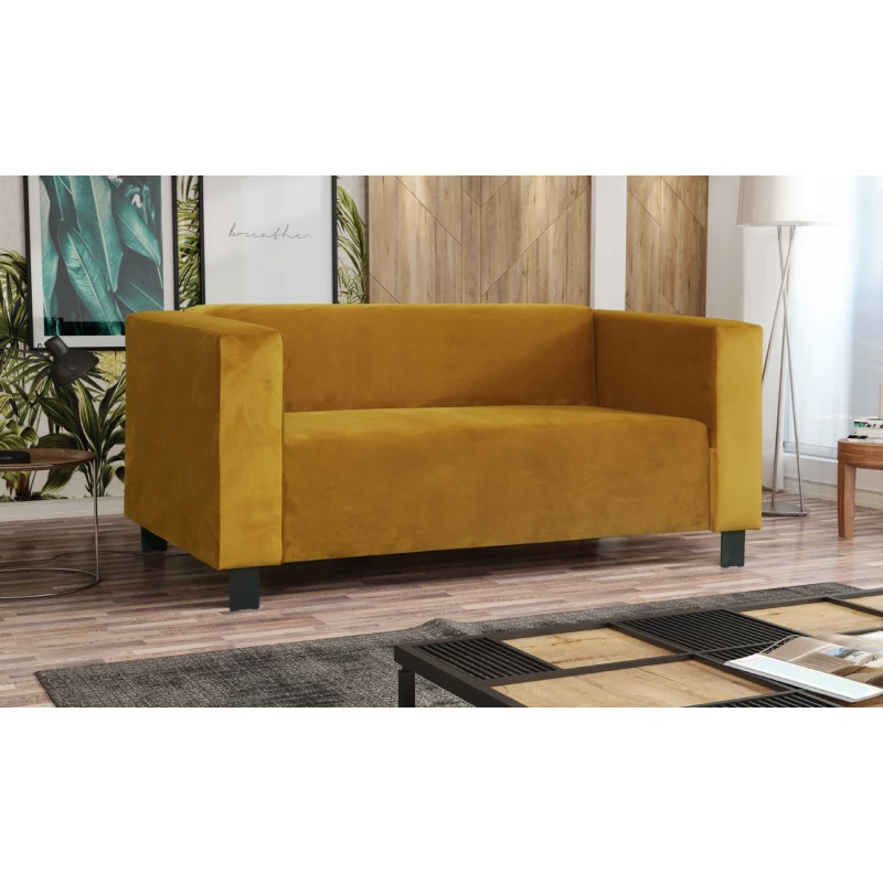 Dvoumístná pohovka BISERKA - žlutá / černá