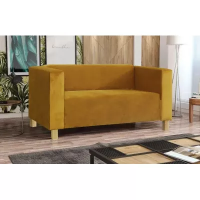 Dvoumístná pohovka BISERKA - žlutá / borovice