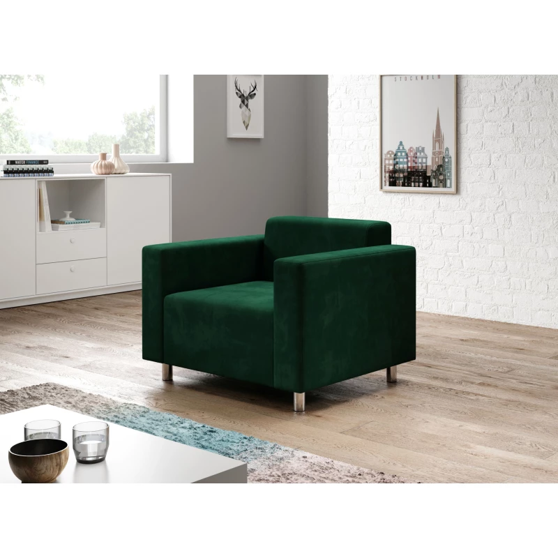 Čalouněné křeslo DALNIM - tmavě zelené