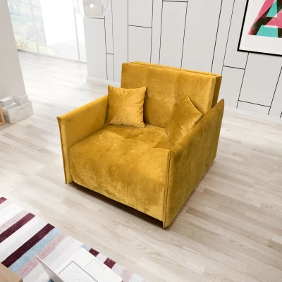 Rozkládací křeslo s úložným prostorem BETTINA - žluté