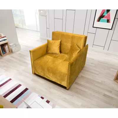 Rozkládací křeslo s úložným prostorem BETTINA - žluté