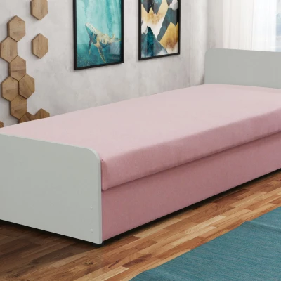 Dětská jednolůžková postel 80x200 JANNA - růžová / bílá