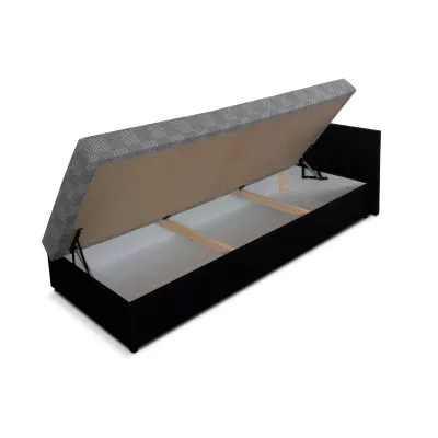 Válenda 80x200 RUOXI s úložným prostorem - šedá / zelená