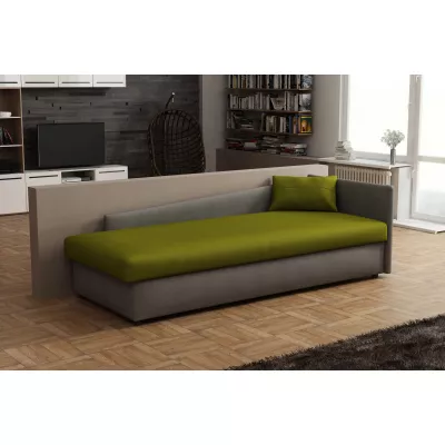 Válenda 80x200 RUOXI s úložným prostorem - šedá / zelená