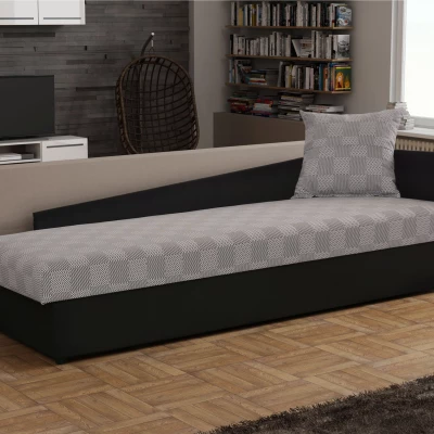 Válenda 80x200 RUOXI s úložným prostorem - černá / šedá