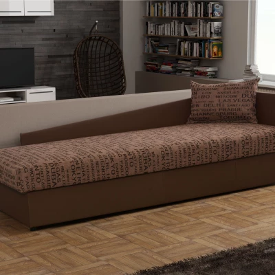 Válenda 80x200 RUOXI s úložným prostorem - tmavě hnědá / hnědá