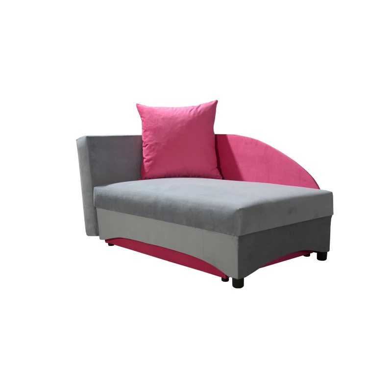 Dětská válenda 80x200 BENIGNA - šedá / růžová, levá