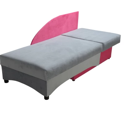 Dětská válenda 80x200 BENIGNA - šedá / růžová, levá