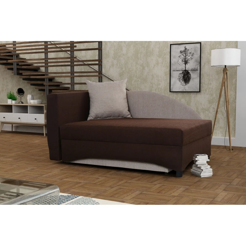 Dětská válenda 80x200 BENIGNA - tmavě hnědá / béžová, levá