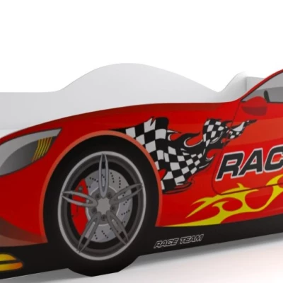 Dětská postel ve tvaru auta 80x160 RACER s matrací - červená