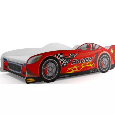 Dětská postel ve tvaru auta 80x160 RACER - červená
