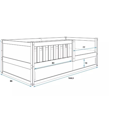 Dětská postel 80x160 AGAPI 2 s matrací - borovice / bílá
