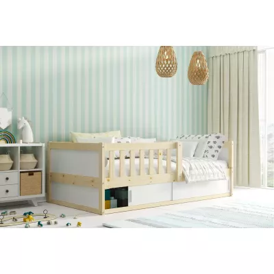 Dětská postel 80x160 AGAPI 2 s matrací - borovice / bílá