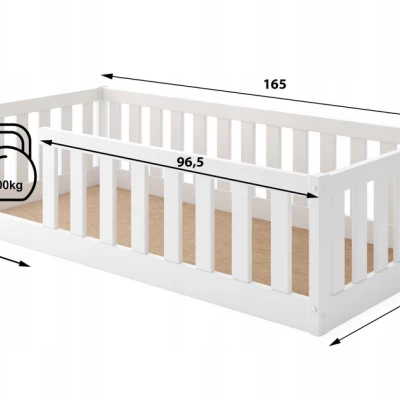 Dětská postel 80x160 SELENE se zábranou - bílá
