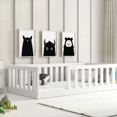 Dětská postel 80x160 SELENE se zábranou - bílá