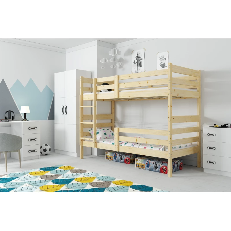 Dětská patrová postel 90x190 MELANIE - borovice