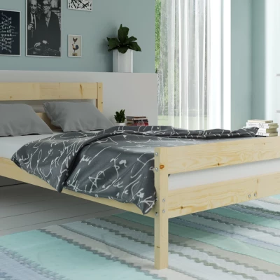 Manželská postel 140x200 SERAPHINA s matrací - borovice