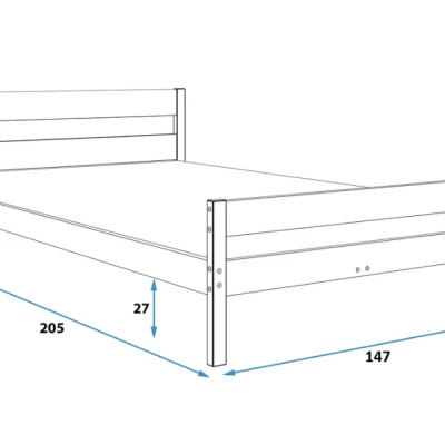 Manželská postel 140x200 SERAPHINA - borovice