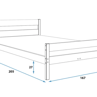 Manželská postel 160x200 SERAPHINA - borovice