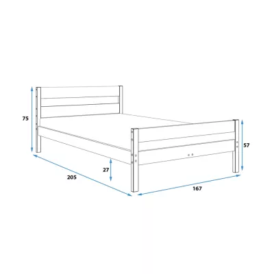 Manželská postel 160x200 SERAPHINA - borovice