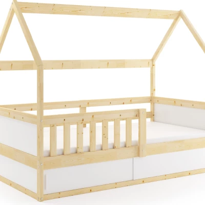 Dětská postel domeček 80x160 AGAPI s matrací - borovice