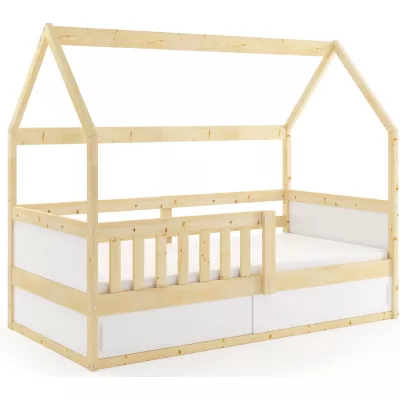 Dětská postel domeček 80x160 AGAPI s matrací - borovice