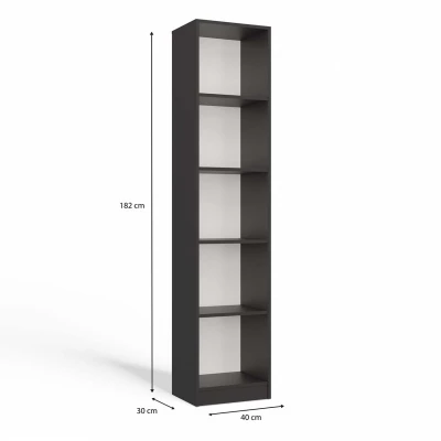 Úzká knihovna RAUNO - 40 cm, antracit