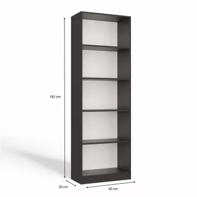 Úzká knihovna RAUNO - 60 cm, antracit