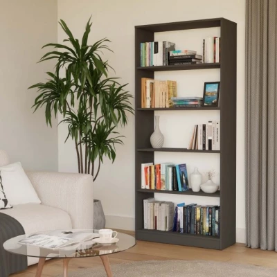 Úzká knihovna RAUNO - 80 cm, antracit