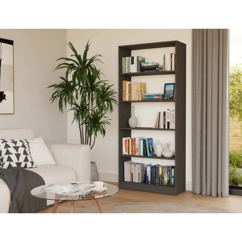 Úzká knihovna RAUNO - 80 cm, antracit