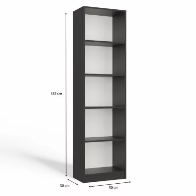 Úzká knihovna RAUNO - 50 cm, antracit