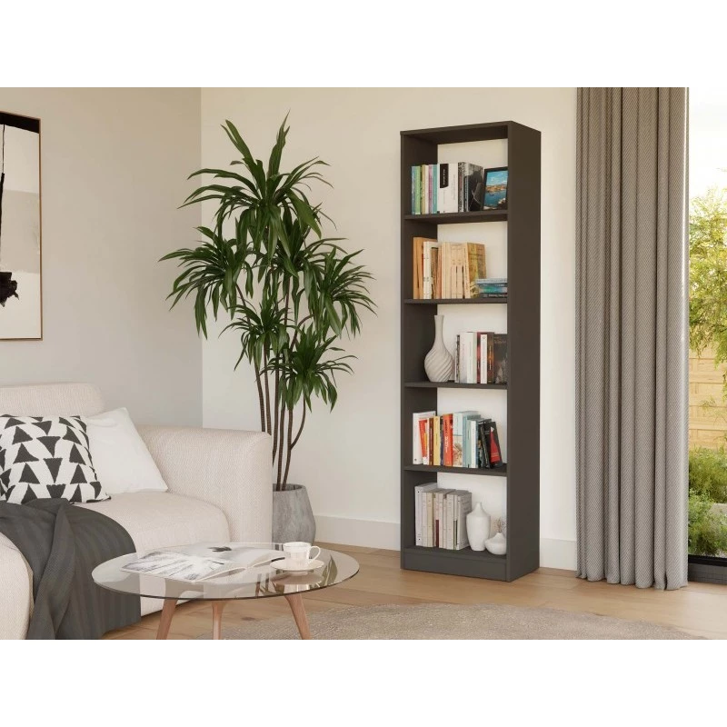 Úzká knihovna RAUNO - 50 cm, antracit