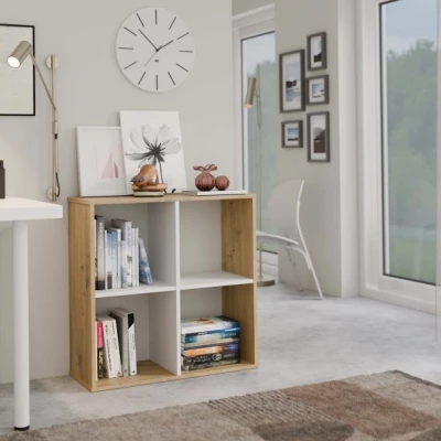 Policový regál RAINIS 1 - dub artisan / bílý