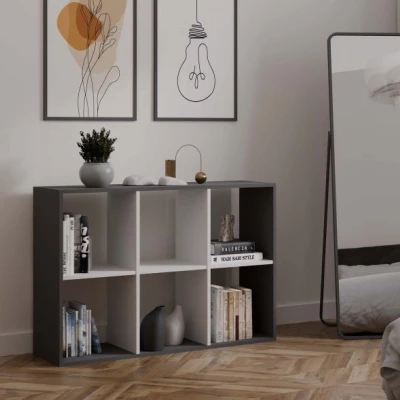 Policový regál RAINIS 2 - antracit / bílý