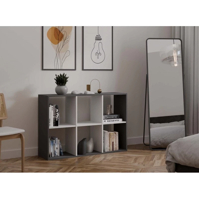 Policový regál RAINIS 2 - antracit / bílý