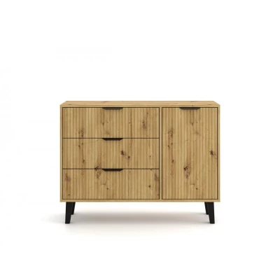 Kombinovaná komoda SITIVE SLIM - dub artisan / černá