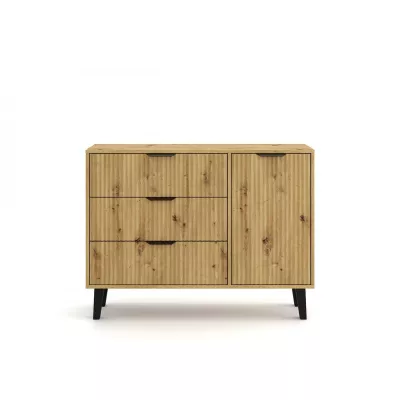 Kombinovaná komoda SITIVE SLIM - dub artisan / černá