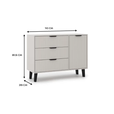 Kombinovaná komoda SITIVE SLIM - kašmír / černá