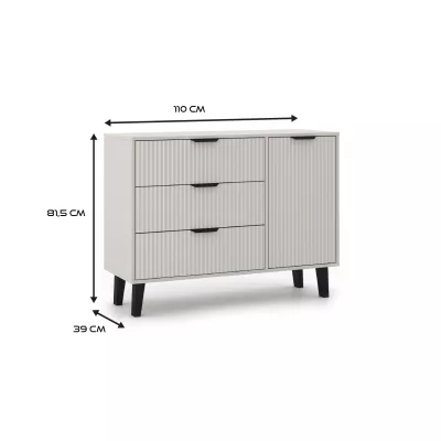 Kombinovaná komoda SITIVE SLIM - kašmír / černá