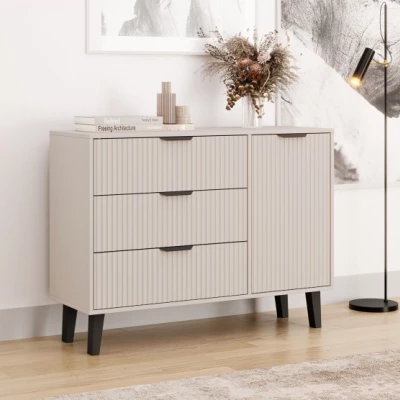 Kombinovaná komoda SITIVE SLIM - kašmír / černá